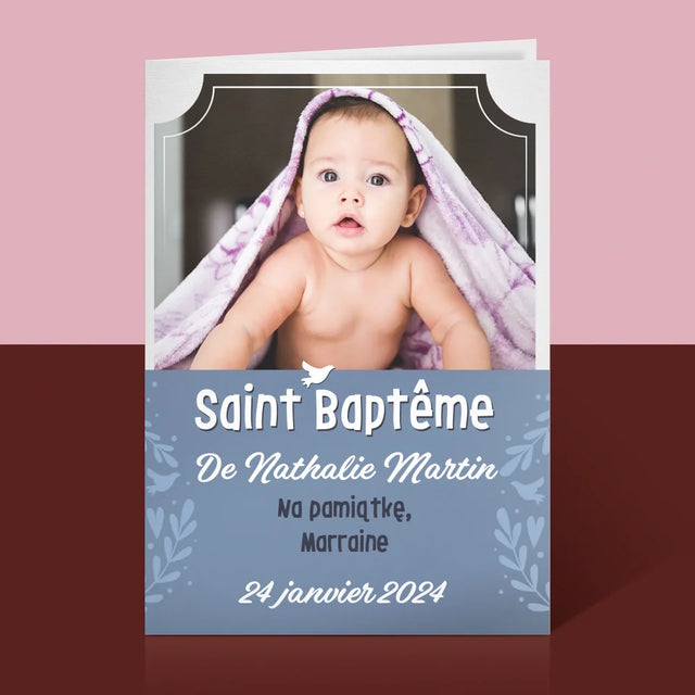 Photo Et Texte: Saint Baptême - Carte De Vœux