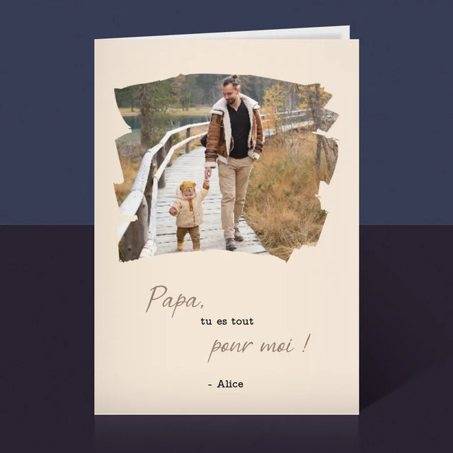 Photo Et Texte: Une Carte Pour Papa - Carte De Vœux