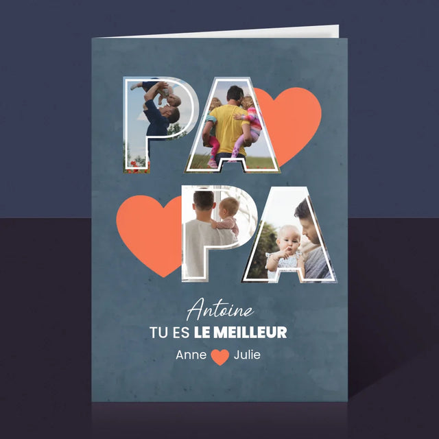 Collage Photo: Papa Est Le Meilleur - Carte De Vœux