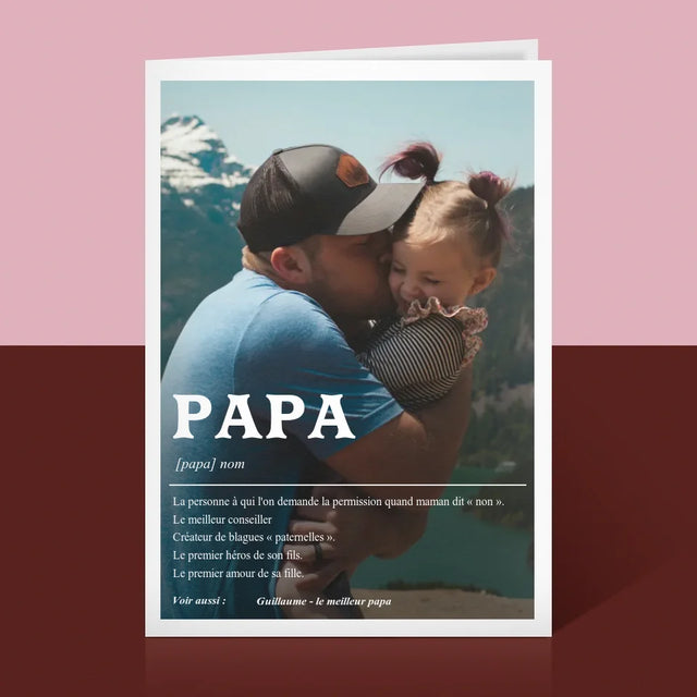 Photo Et Texte: Papa La Définition - Carte De Vœux