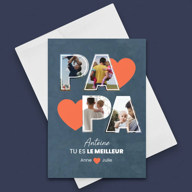 Collage Photo: Papa Est Le Meilleur - Carte De Vœux