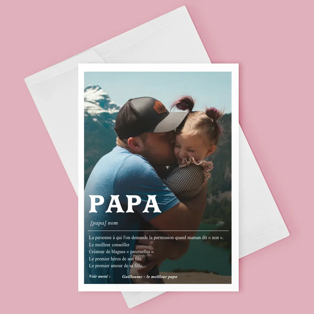 Photo Et Texte: Papa La Définition - Carte De Vœux