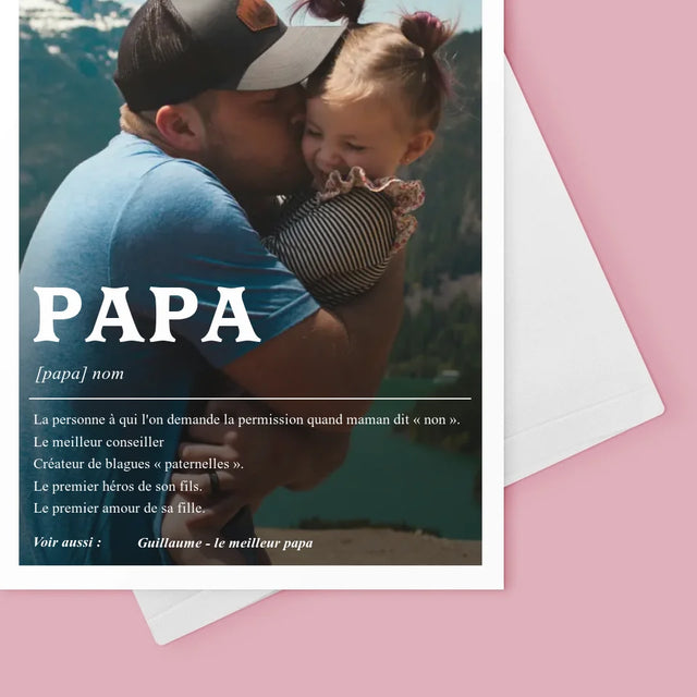 Photo Et Texte: Papa La Définition - Carte De Vœux