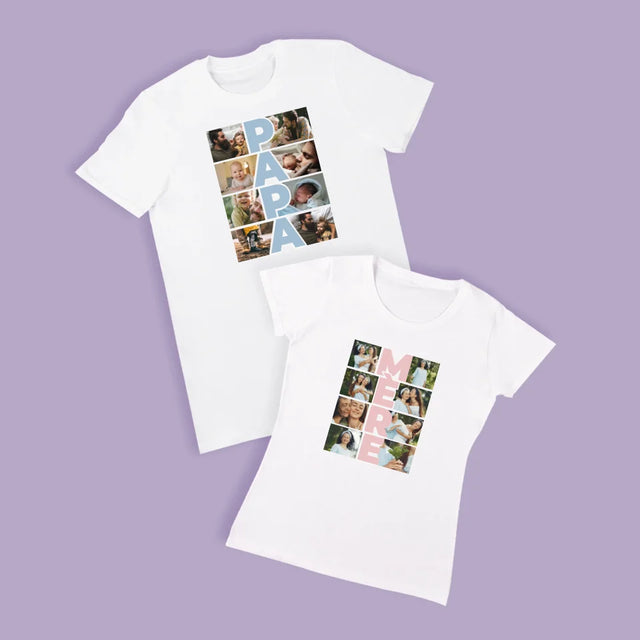 Collage Photo: Maman Et Papa - T-Shirts Pour Couples