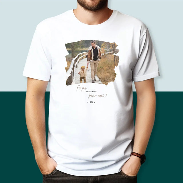 Photo Et Texte: Une Carte Pour Papa - T-Shirt Pour Hommes