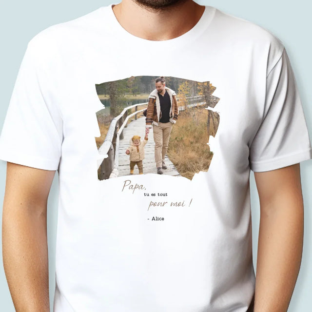 Photo Et Texte: Une Carte Pour Papa - T-Shirt Pour Hommes