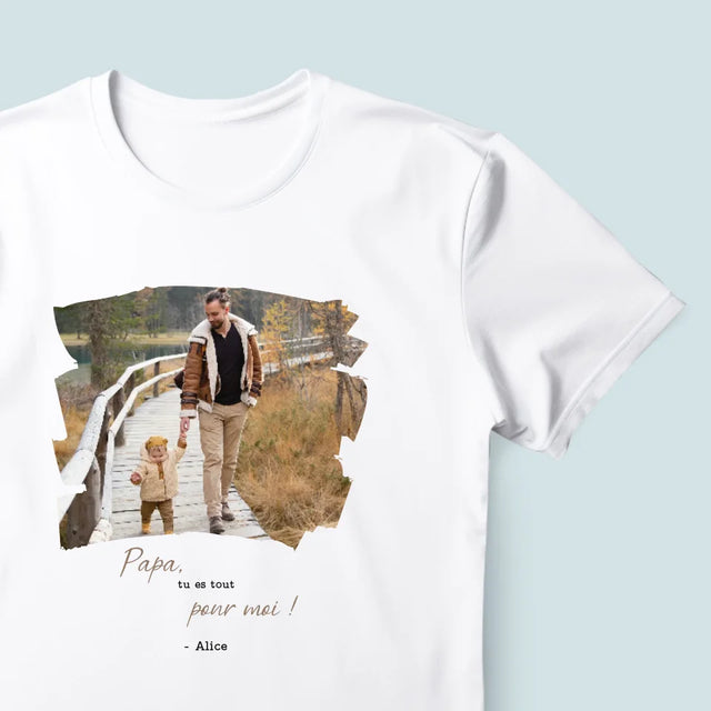 Photo Et Texte: Une Carte Pour Papa - T-Shirt Pour Hommes