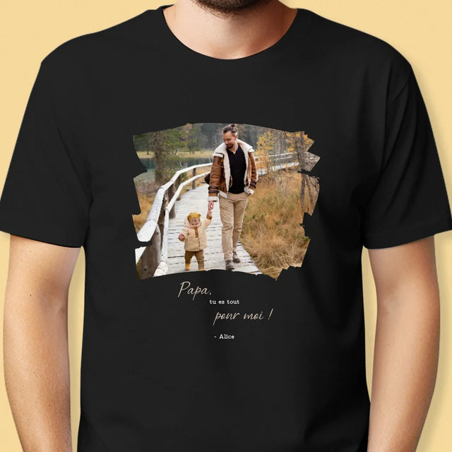 Photo Et Texte: Une Carte Pour Papa - T-Shirt Pour Hommes