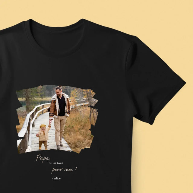 Photo Et Texte: Une Carte Pour Papa - T-Shirt Pour Hommes