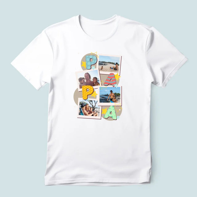 Collage Photo: Le Lettres Papa - T-Shirt Pour Hommes