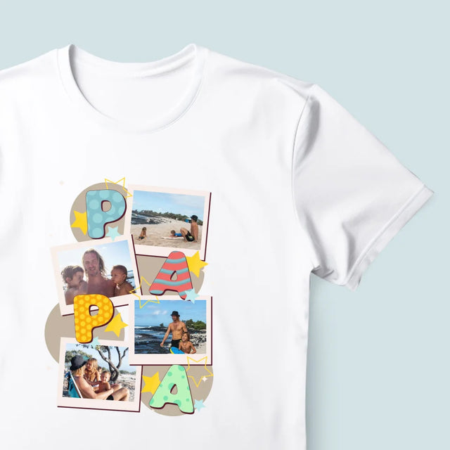 Collage Photo: Le Lettres Papa - T-Shirt Pour Hommes