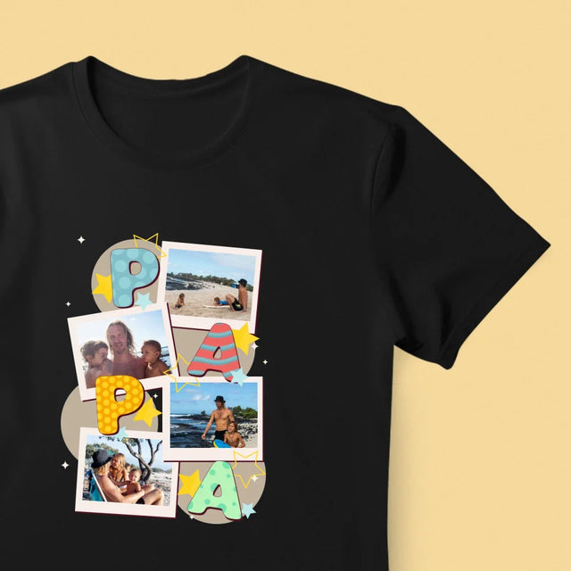 Collage Photo: Le Lettres Papa - T-Shirt Pour Hommes