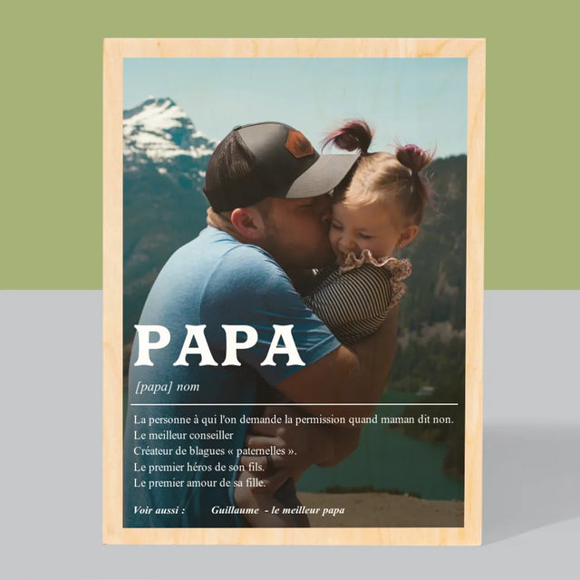 Photo Et Texte: Papa La Définition - Impression Sur Bois