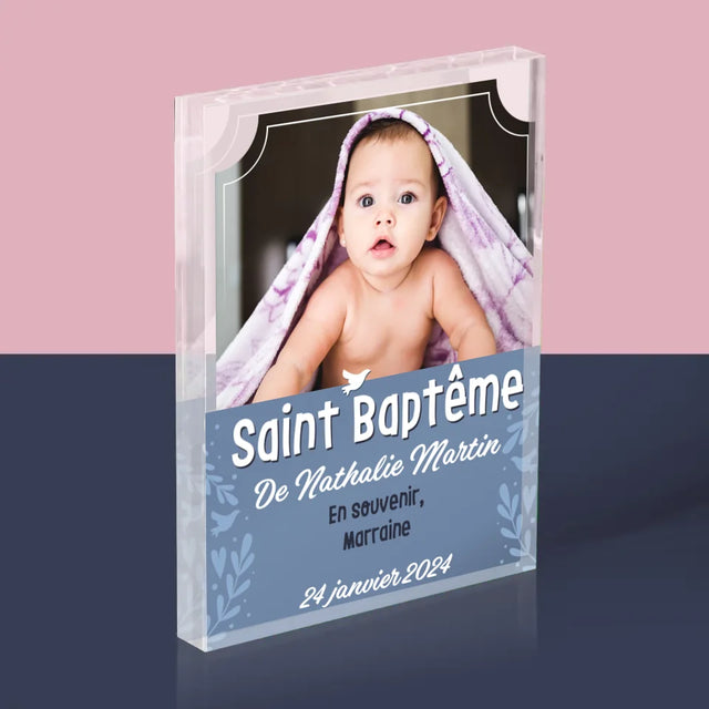 Photo Et Texte: Saint Baptême - Bloc Acrylique