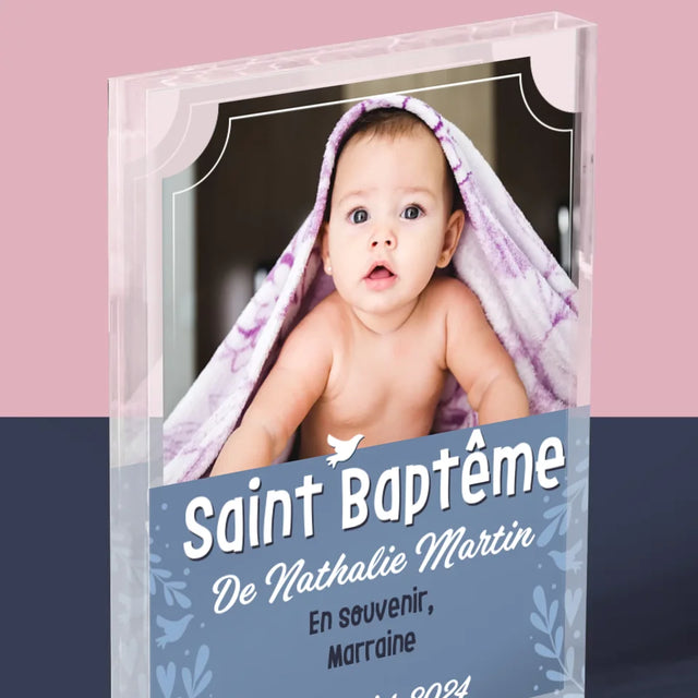 Photo Et Texte: Saint Baptême - Bloc Acrylique