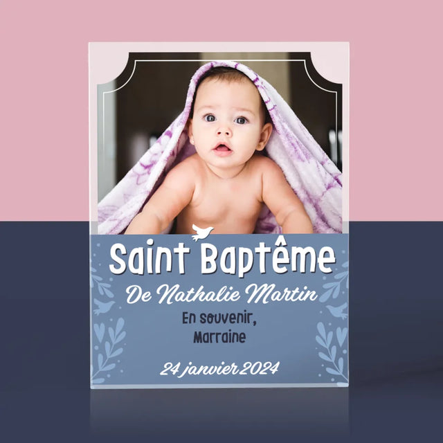 Photo Et Texte: Saint Baptême - Bloc Acrylique