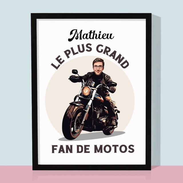 Ton Personnage: Fan De Motos - Impression Encadrée 30X40