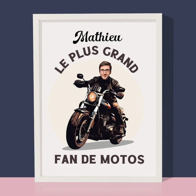 Ton Personnage: Fan De Motos - Impression Encadrée 30X40