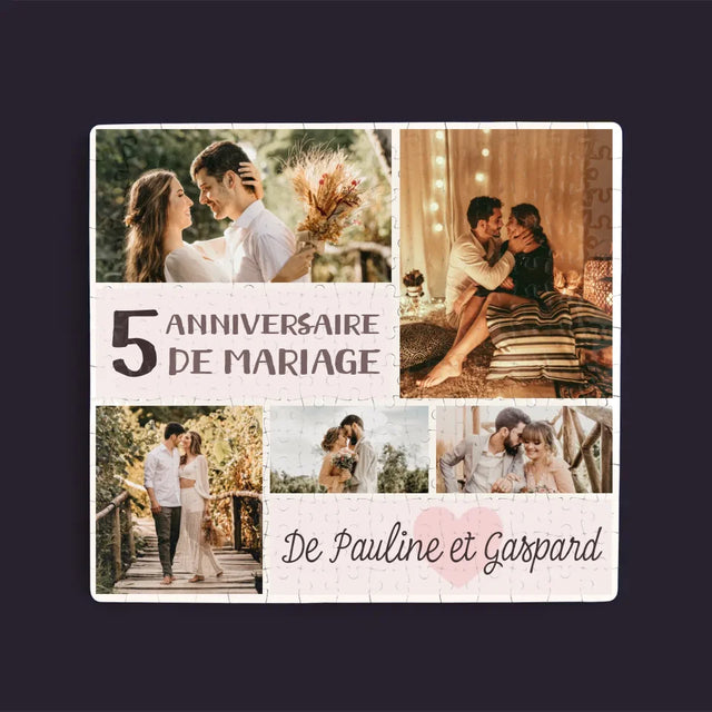 Collage Photo: 5Eme Anniversaire De Mariage - Casse-Têtes