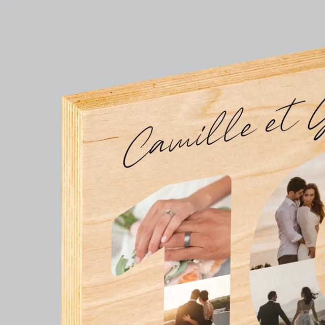 Collage Photo De Lettre: 10 Anniversaire De Mariage - Impression Sur Bois