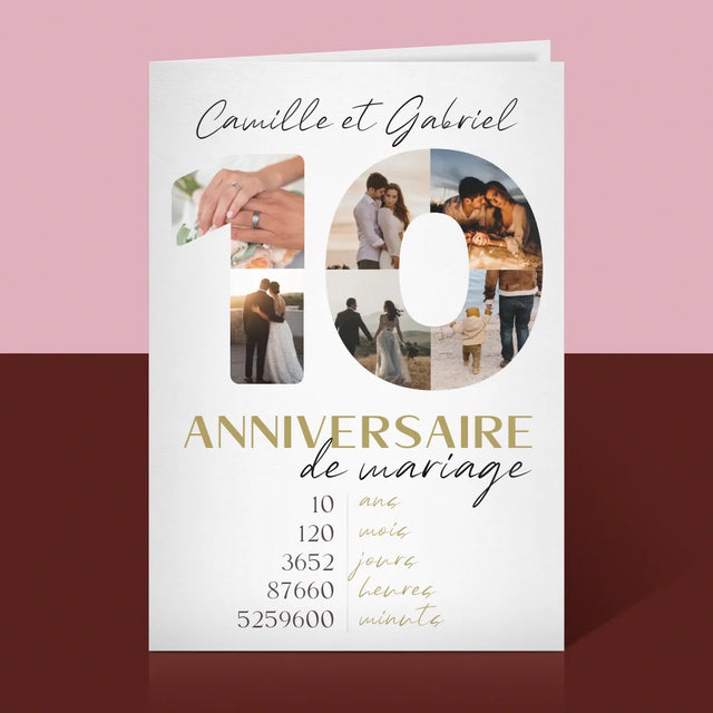 Collage Photo De Lettre: 10 Anniversaire De Mariage - Carte De Vœux