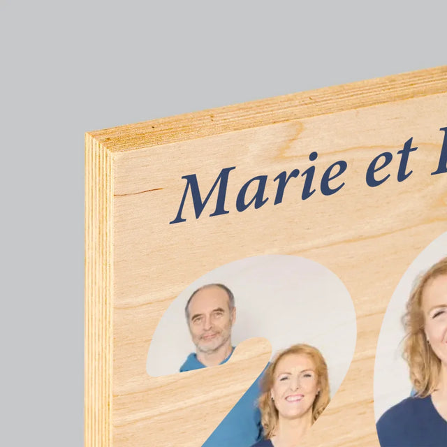 Collage Photo De Lettre: 20 Anniversaire De Mariage - Impression Sur Bois