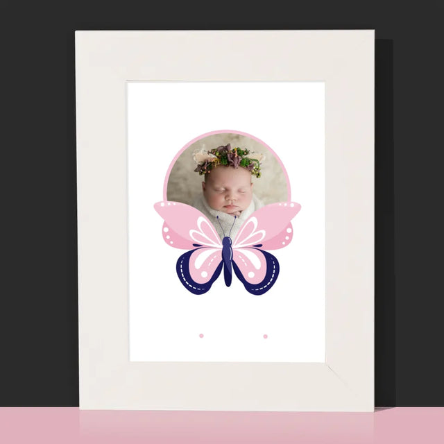 Acte De Naissance De L'Enfant: Métrique, Papillon - Cadre Photo 