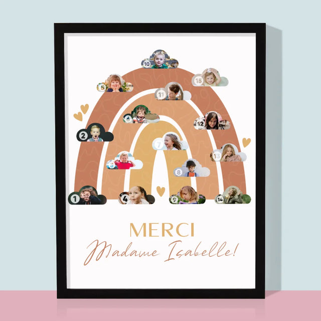 Collage Photo: Pour Professeur - Impression Encadrée 30X40