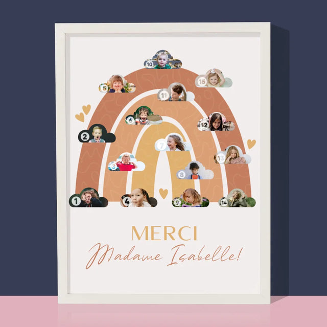 Collage Photo: Pour Professeur - Impression Encadrée 30X40