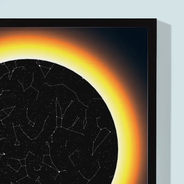 Carte Des Étoiles: Tu Es Mon Soleil - Impression Encadrée 30X40