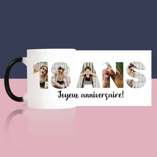 Collage Photo De Lettre: 18 Ans - Le Mug