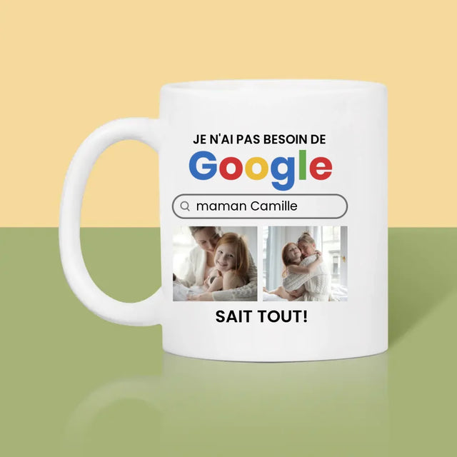 Collage Photo: Je N'Ai Pas Besoin De Googler - Le Mug