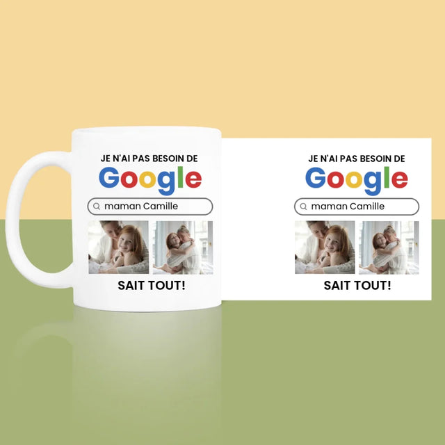 Collage Photo: Je N'Ai Pas Besoin De Googler - Le Mug