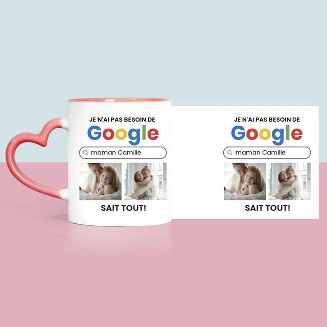 Collage Photo: Je N'Ai Pas Besoin De Googler - Le Mug