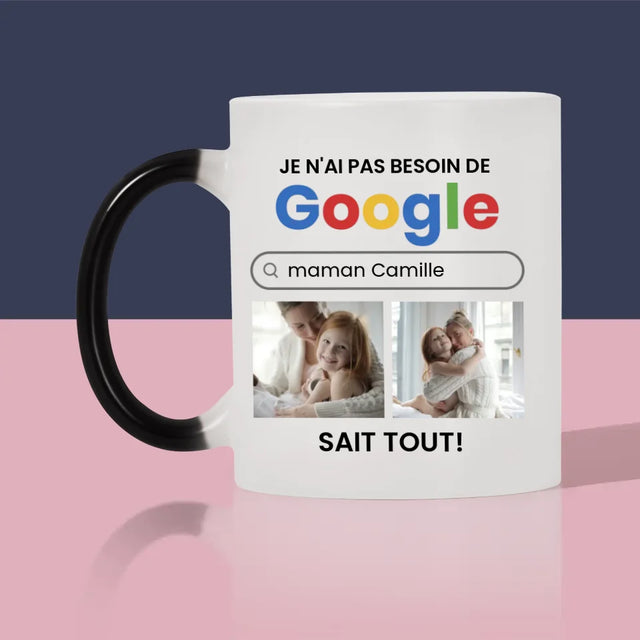 Collage Photo: Je N'Ai Pas Besoin De Googler - Le Mug