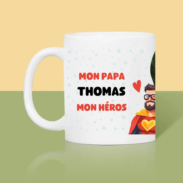 Photo Et Texte: Papa, Mon Héros - Le Mug