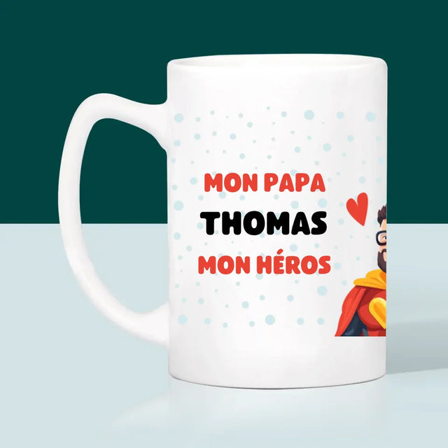 Photo Et Texte: Papa, Mon Héros - Le Mug