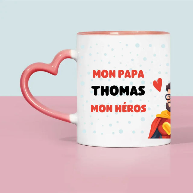 Photo Et Texte: Papa, Mon Héros - Le Mug