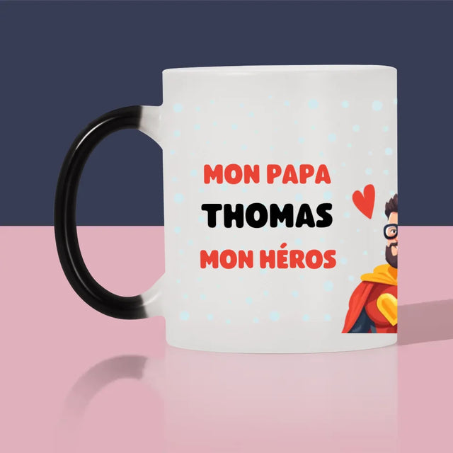 Photo Et Texte: Papa, Mon Héros - Le Mug