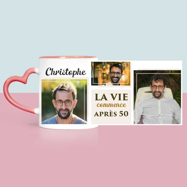 Collage Photo: La Vie Commence À 50 - Le Mug