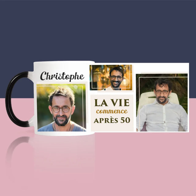 Collage Photo: La Vie Commence À 50 - Le Mug