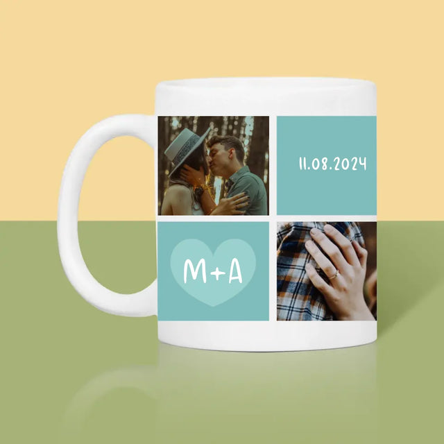 Collage Photo: Je T'Aime, Les Initiales - Le Mug