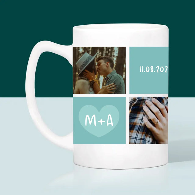 Collage Photo: Je T'Aime, Les Initiales - Le Mug