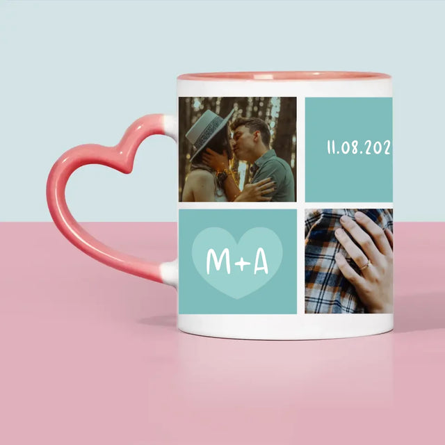 Collage Photo: Je T'Aime, Les Initiales - Le Mug