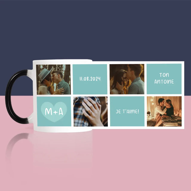 Collage Photo: Je T'Aime, Les Initiales - Le Mug