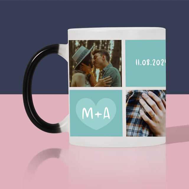 Collage Photo: Je T'Aime, Les Initiales - Le Mug