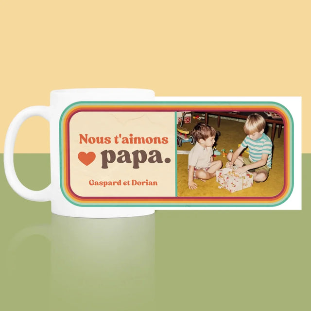 Photo Et Texte: Nous T'Aimons Papa - Le Mug