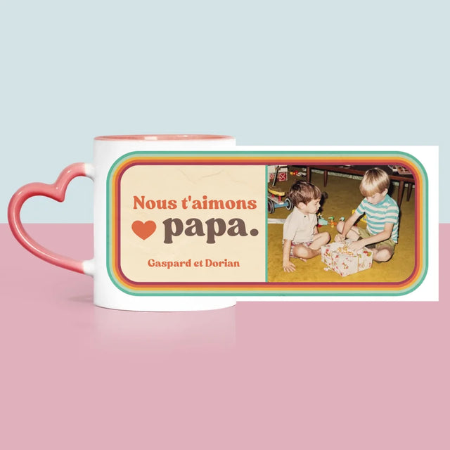 Photo Et Texte: Nous T'Aimons Papa - Le Mug