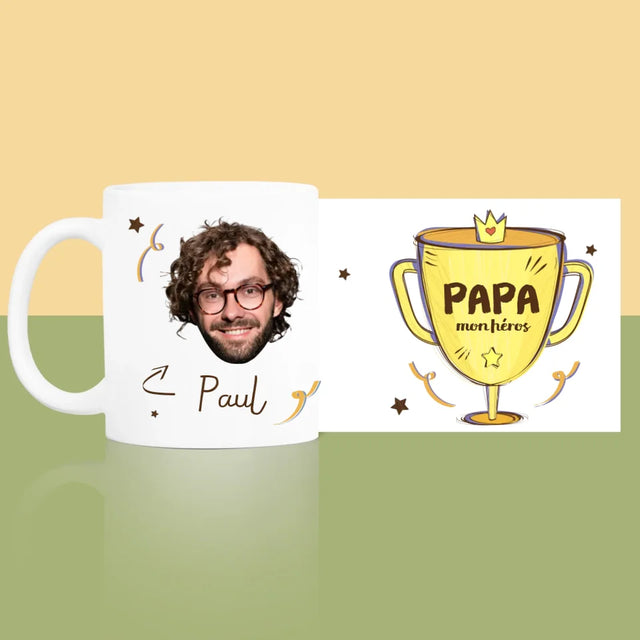 Photo Et Texte: Mon Héros Papa - Le Mug