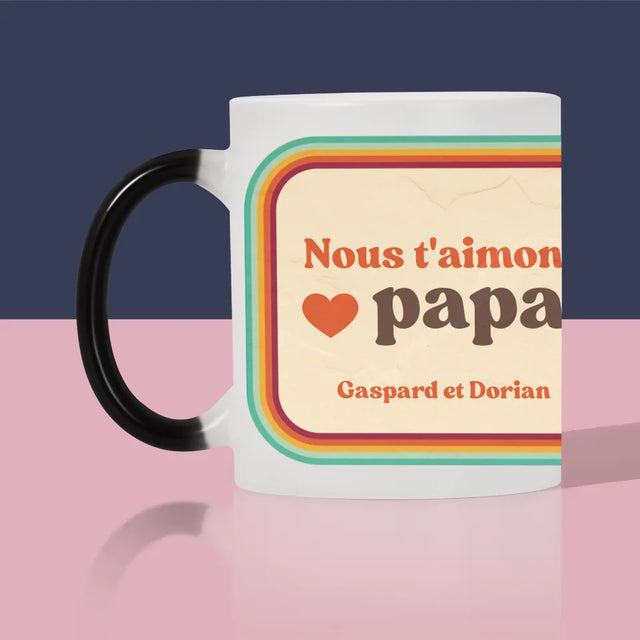 Photo Et Texte: Nous T'Aimons Papa - Le Mug